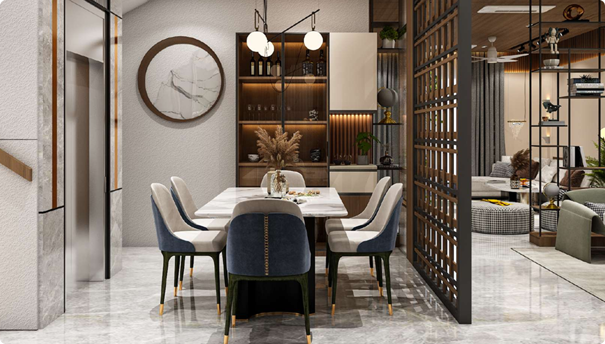 JP Interiors dining and living space